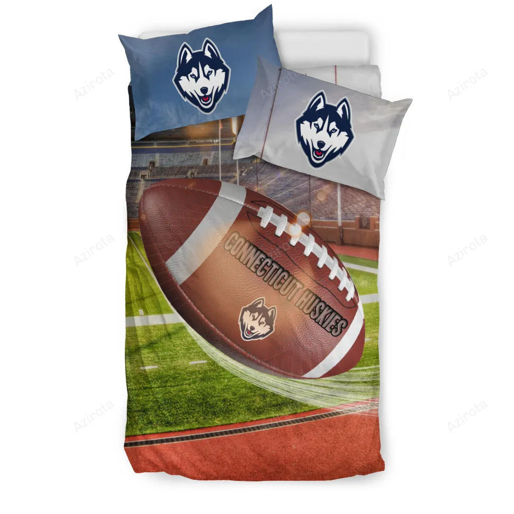 Fight In Sunshine And Raining Connecticut Huskies 3PCS Bedding Set Duvet Cover And Pillow Cases 1186