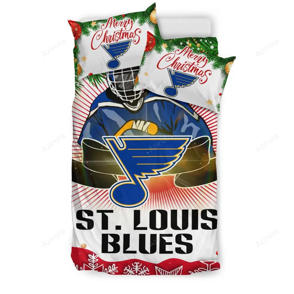 Cool Gift Store Xmas St. Louis Blues 3PCS Bedding Set Duvet Cover And Pillow Cases 4150