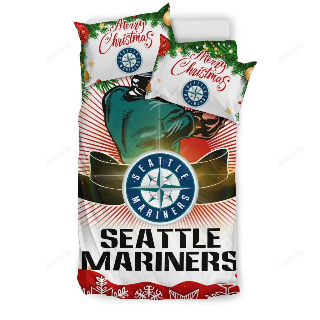 Cool Gift Store Xmas Seattle Mariners 3PCS Bedding Set Duvet Cover And Pillow Cases 4911