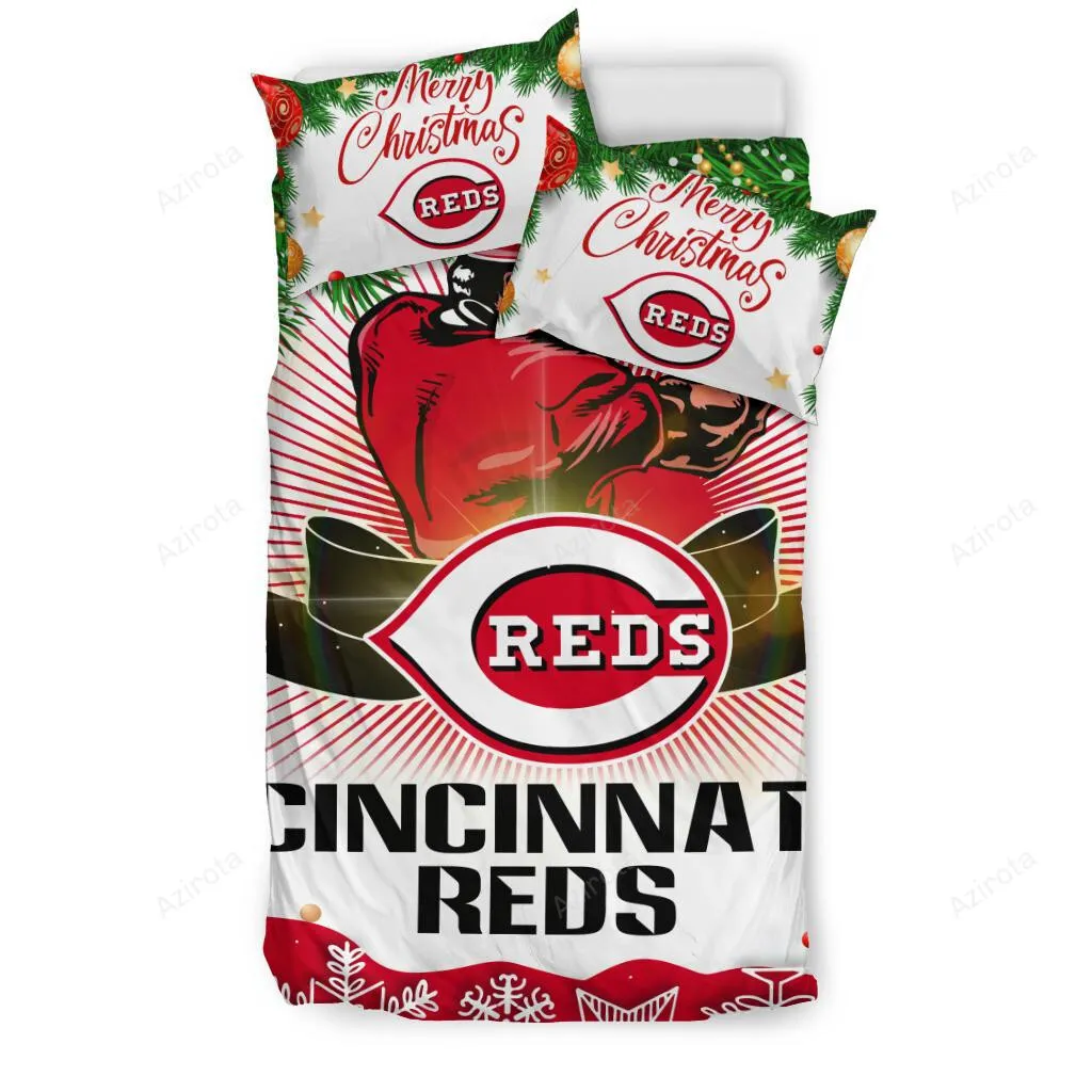 Cool Gift Store Xmas Cincinnati Reds 3PCS Bedding Set Duvet Cover And Pillow Cases 5704