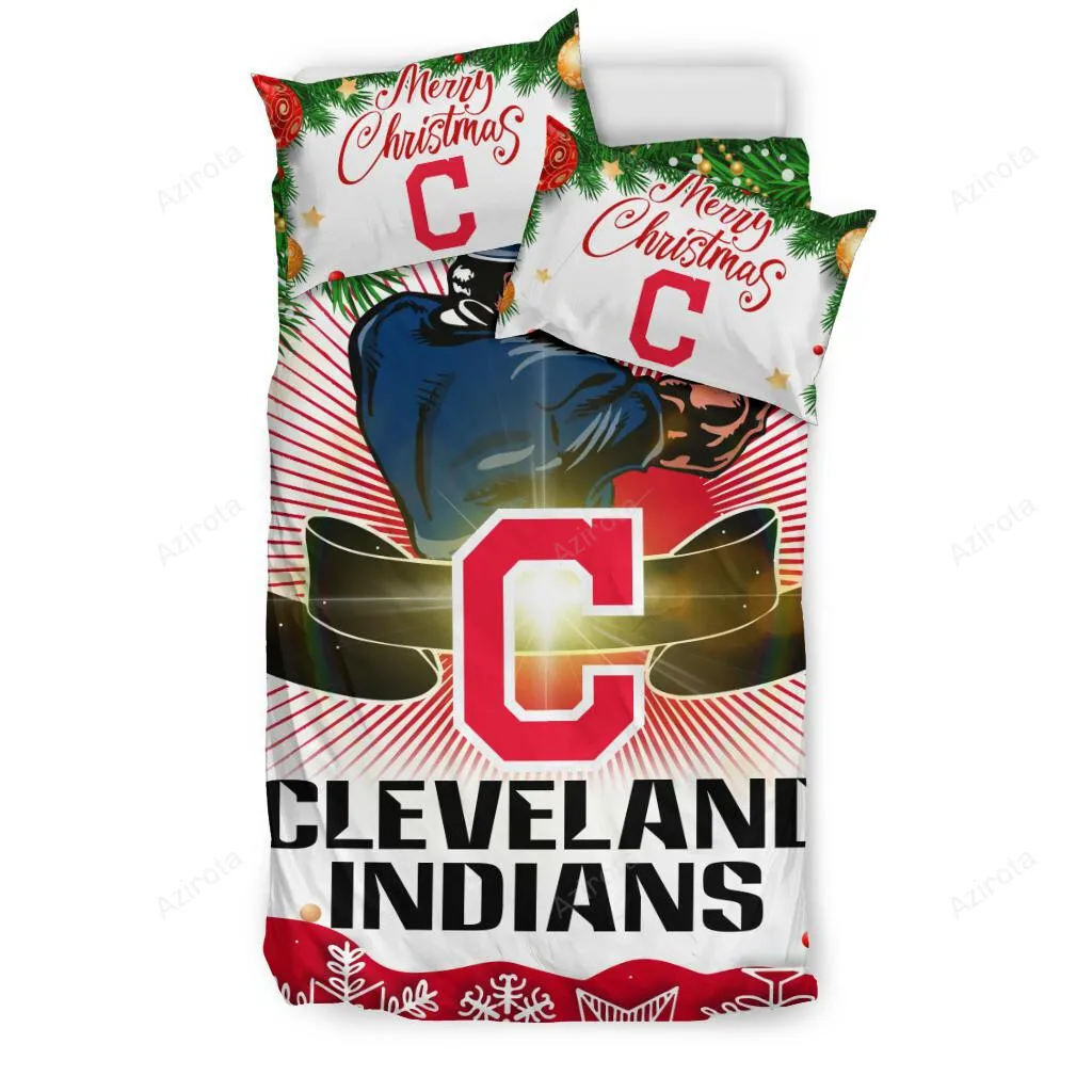 Cool Gift Store Xmas Cleveland Indians 3PCS Bedding Set Duvet Cover And Pillow Cases 9416