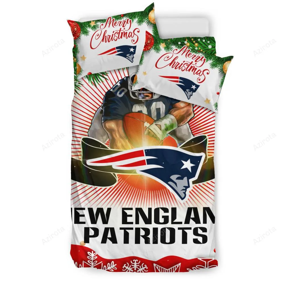 Cool Gift Store Xmas New England Patriots 3PCS Bedding Set Duvet Cover And Pillow Cases 9760