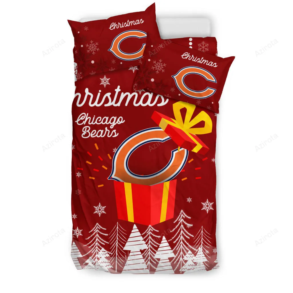 Merry Christmas Gift Chicago Bears 3PCS Bedding Set Duvet Cover And Pillow Cases 2150