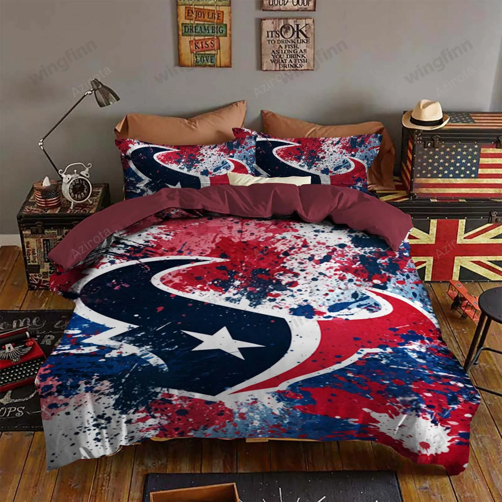Houston Texans 3PCS Bedding Set Duvet Cover And Pillow Cases 1743
