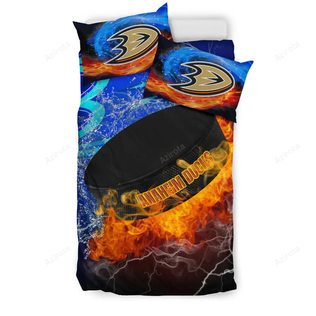 Fight Like Fire And Ice Anaheim Ducks 3PCS Bedding Set Duvet Cover And Pillow Cases 5227