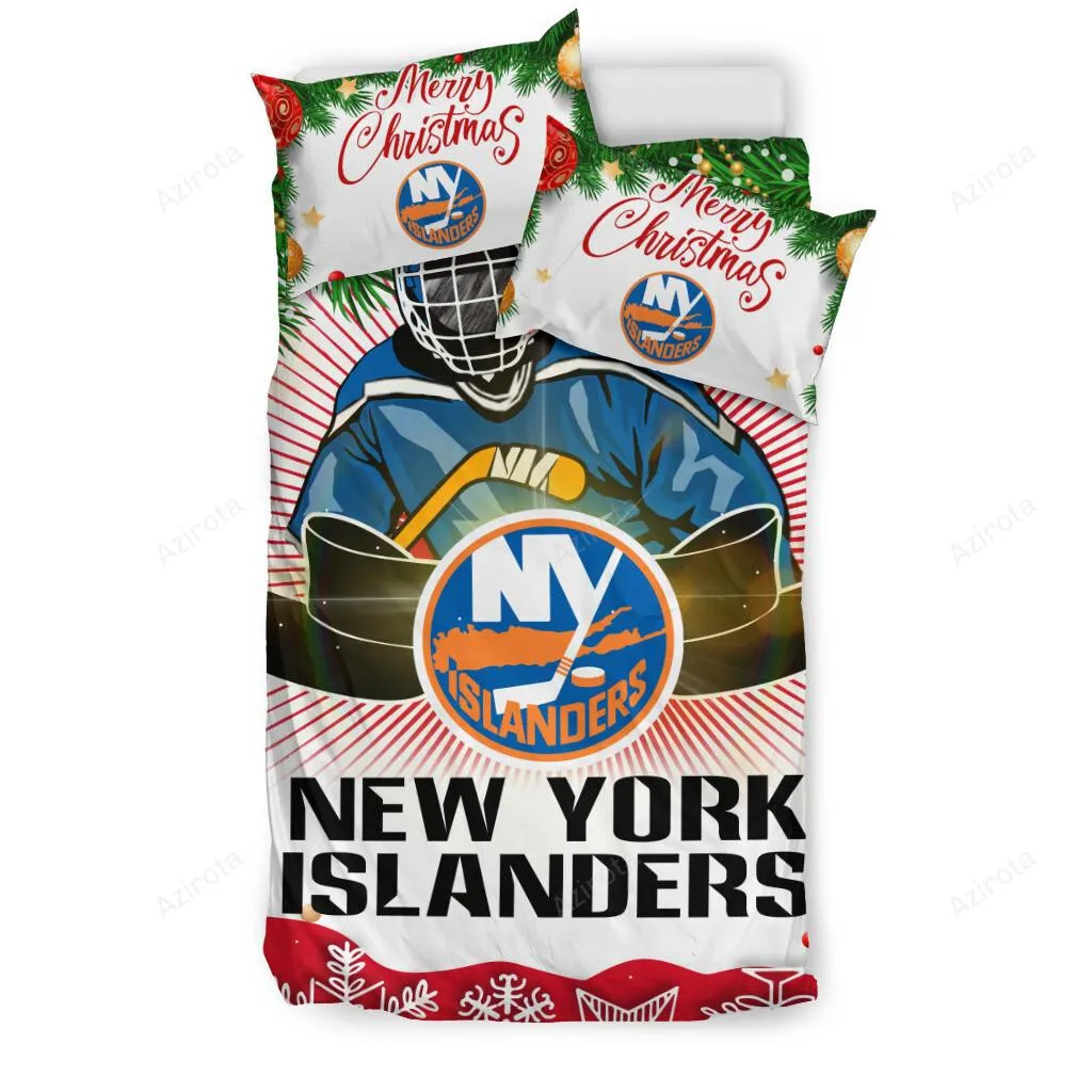 Cool Gift Store Xmas New York Islanders 3PCS Bedding Set Duvet Cover And Pillow Cases 5954