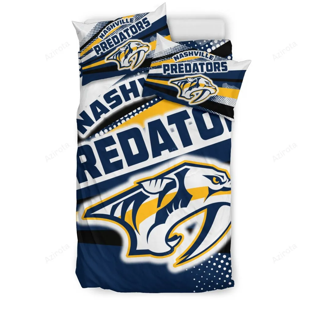 Colorful Shine Amazing Nashville Predators 3PCS Bedding Set Duvet Cover And Pillow Cases 2335