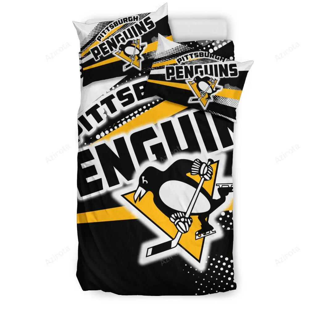 Colorful Shine Amazing Pittsburgh Penguins 3PCS Bedding Set Duvet Cover And Pillow Cases 8035