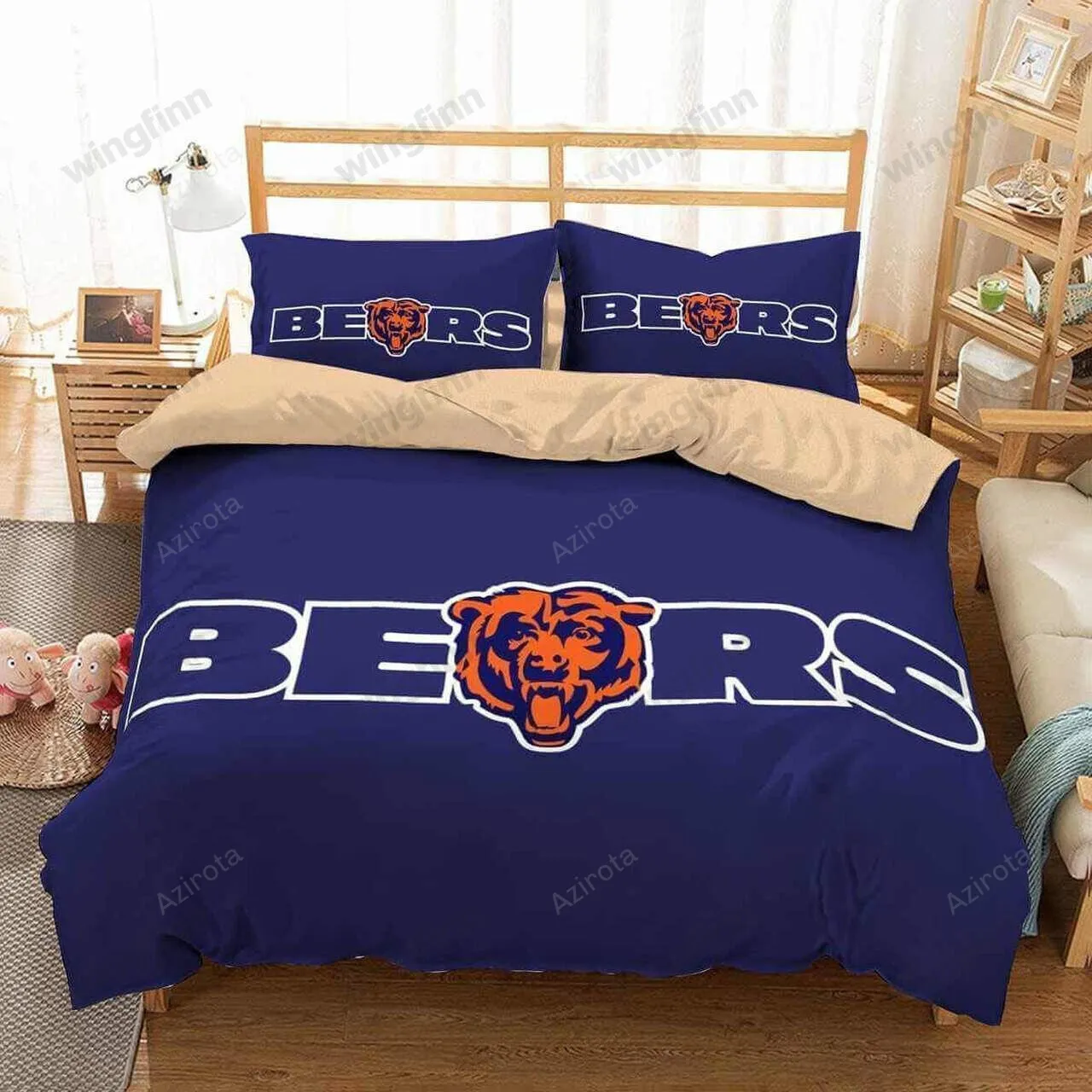 3D Chicago Bears 3PCS Bedding Set Duvet Cover And Pillow Cases Gift For Fan