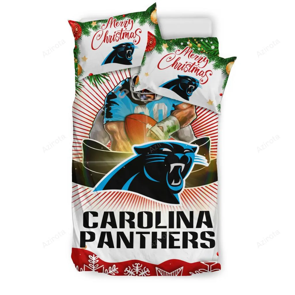 Cool Gift Store Xmas Carolina Panthers 3PCS Bedding Set Duvet Cover And Pillow Cases 5470