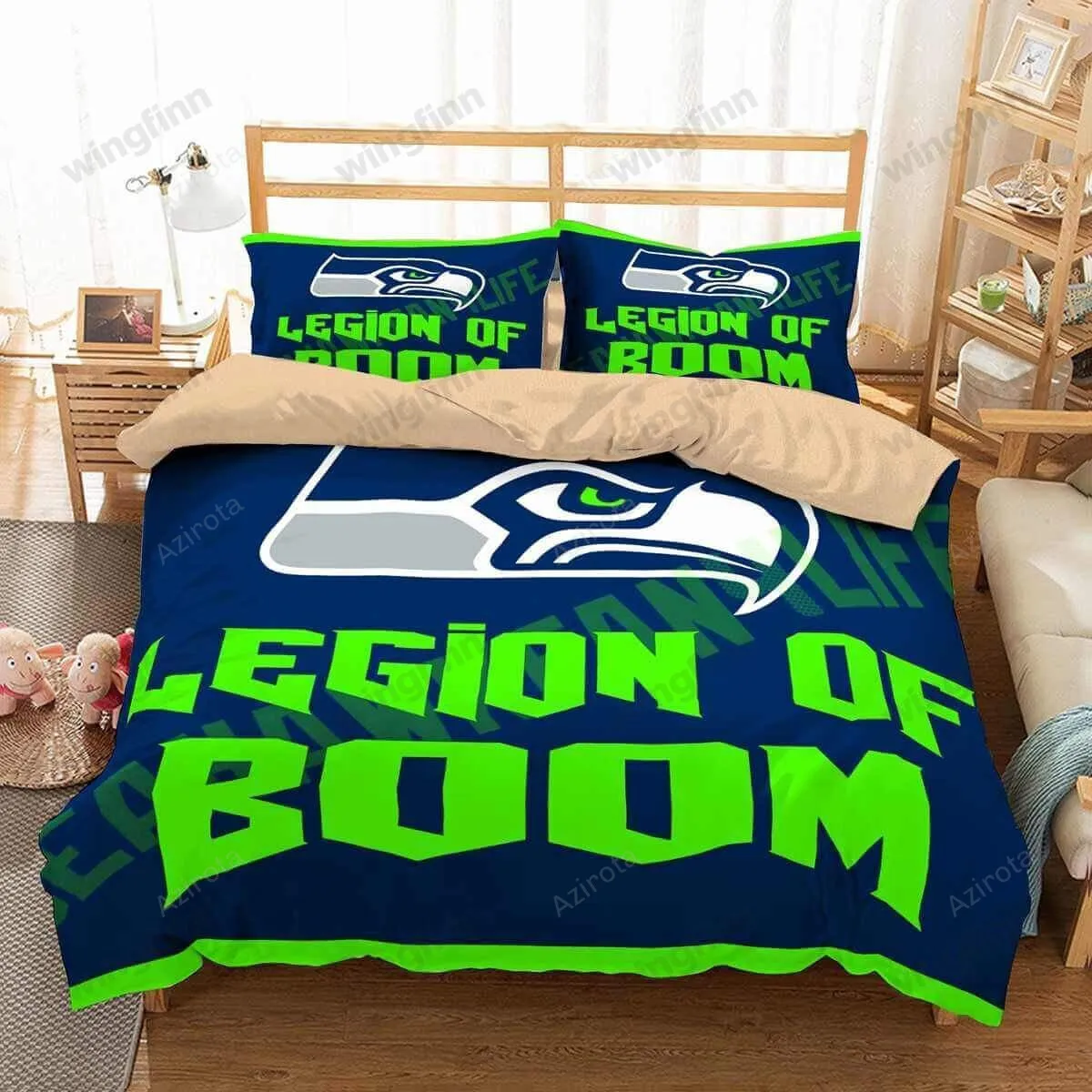 Seattle Seahawks 3PCS Bedding Set Duvet Cover And Pillow Cases Gift For Fan