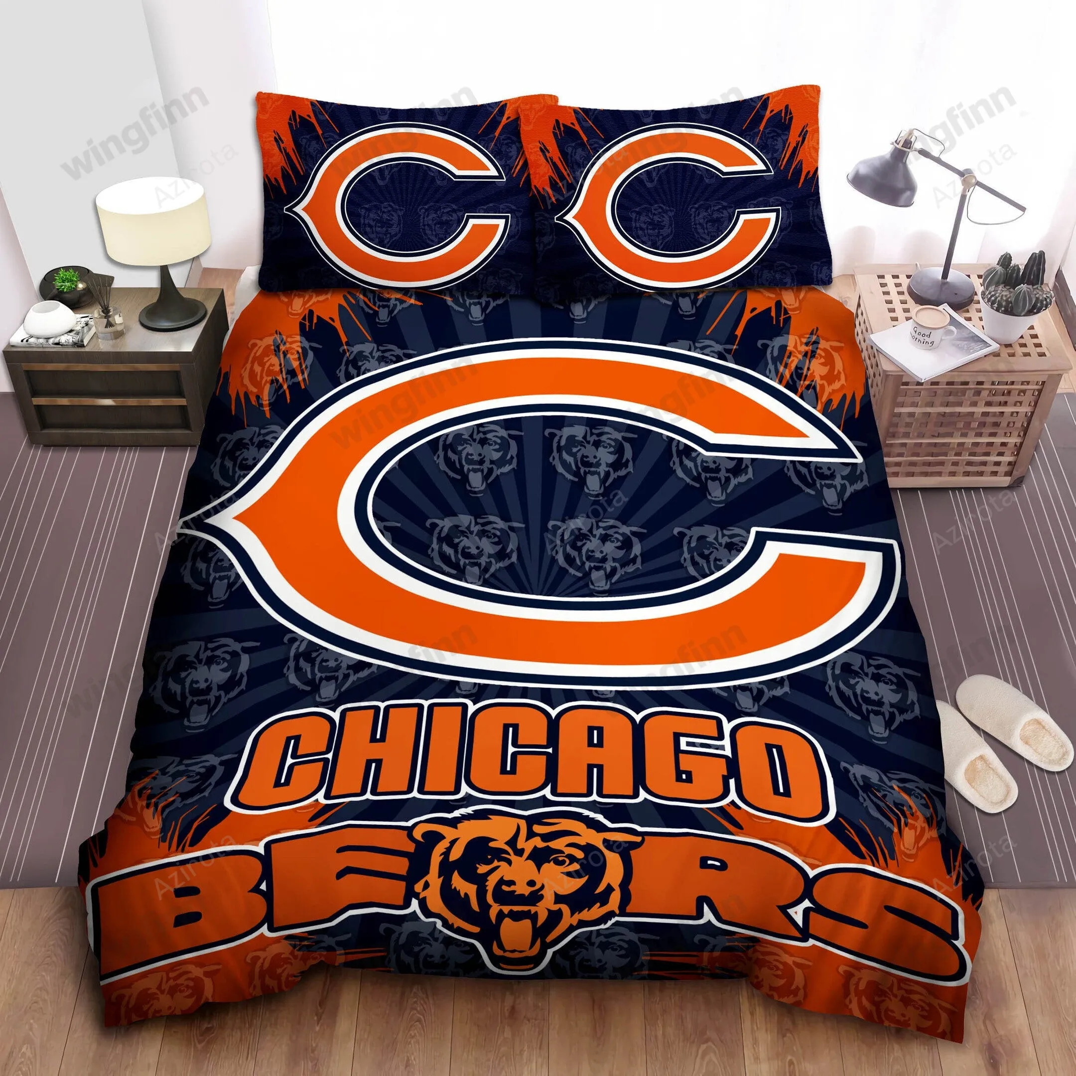 Chicago Bears 3PCS Bedding Set Duvet Cover And Pillow Cases Gift For Fan 1509
