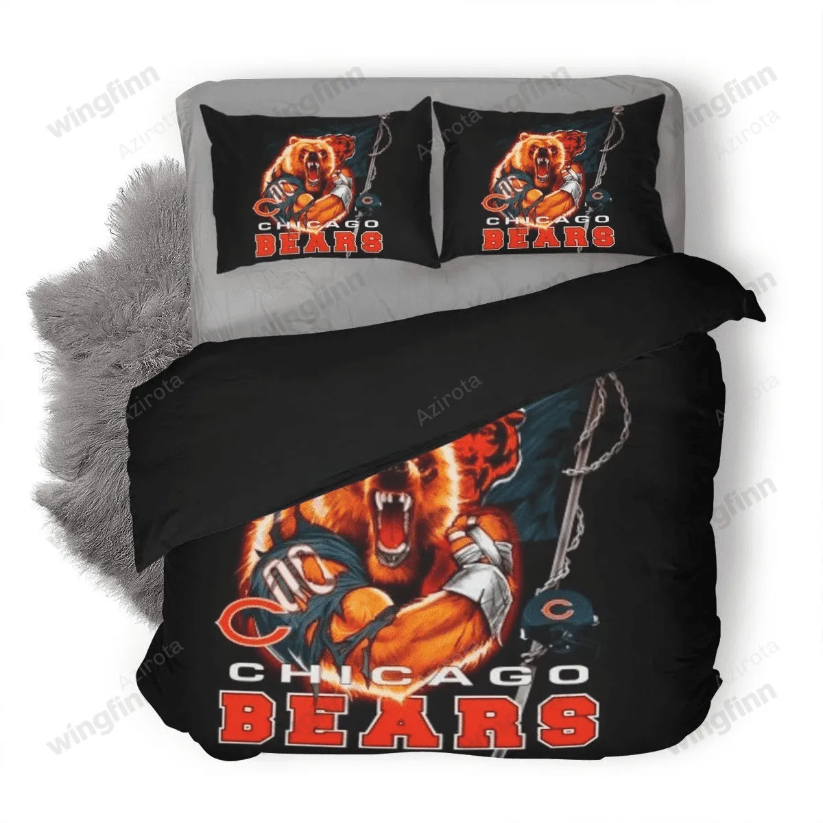 Chicago Bears 3PCS Bedding Set Duvet Cover And Pillow Cases Gift For Fan
