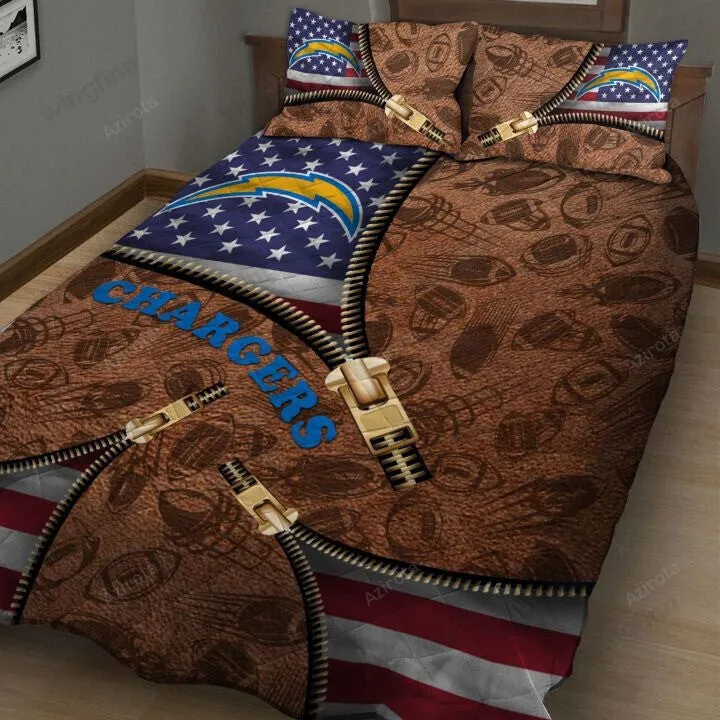 Los Angeles Chargers 3PCS Bedding Set Duvet Cover And Pillow Cases Gift For Fan 1413