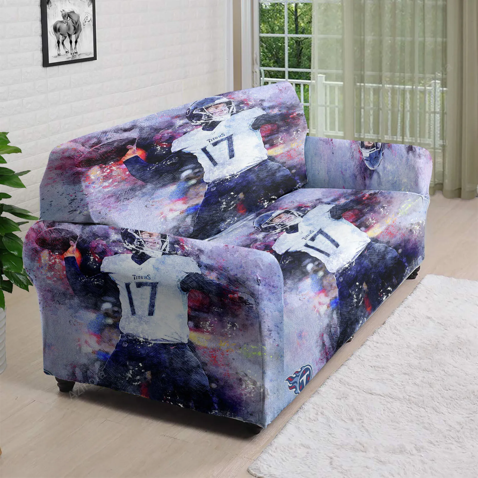 Tennessee Titans 12 Ryan Tannehill 3D Sofa Cover