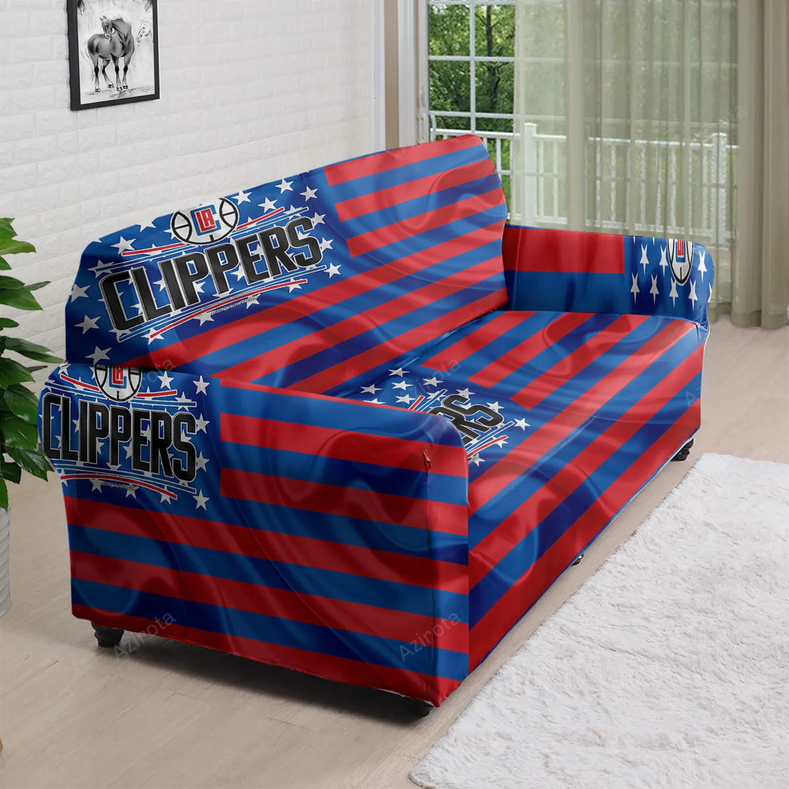 Los Angeles Clippers Flag 3D Sofa Cover