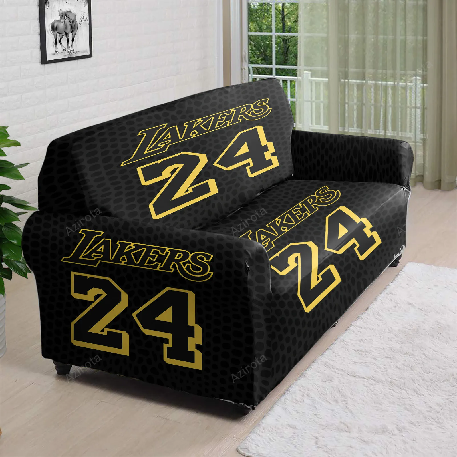 Los Angeles Lakers 24 Kobe Bryant v47 3D Sofa Cover
