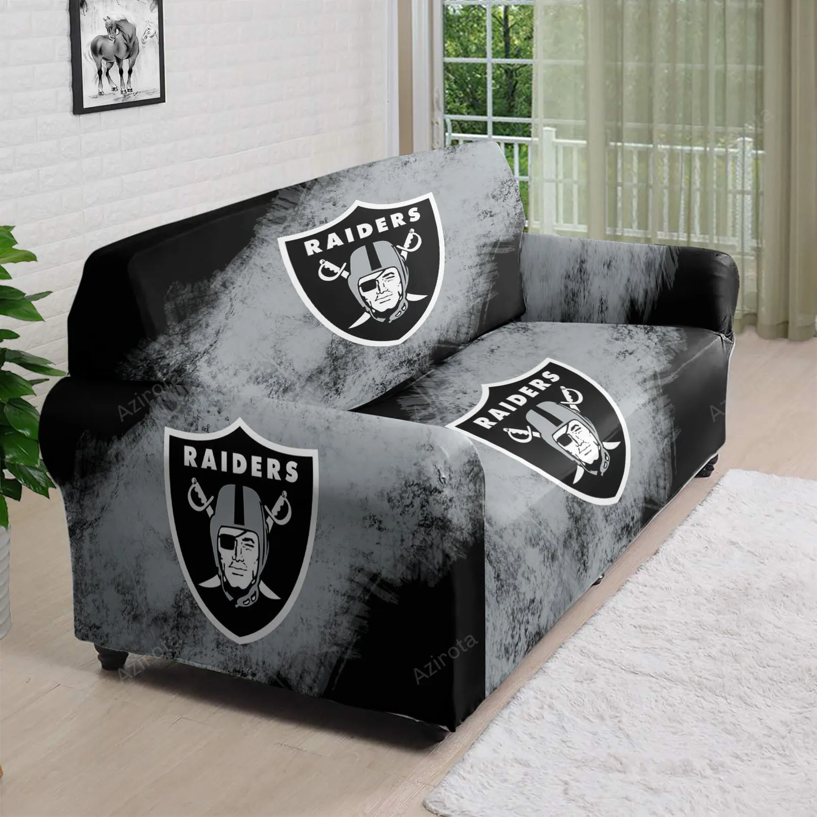 Las Vegas Raiders Logo Art26 3D Sofa Cover