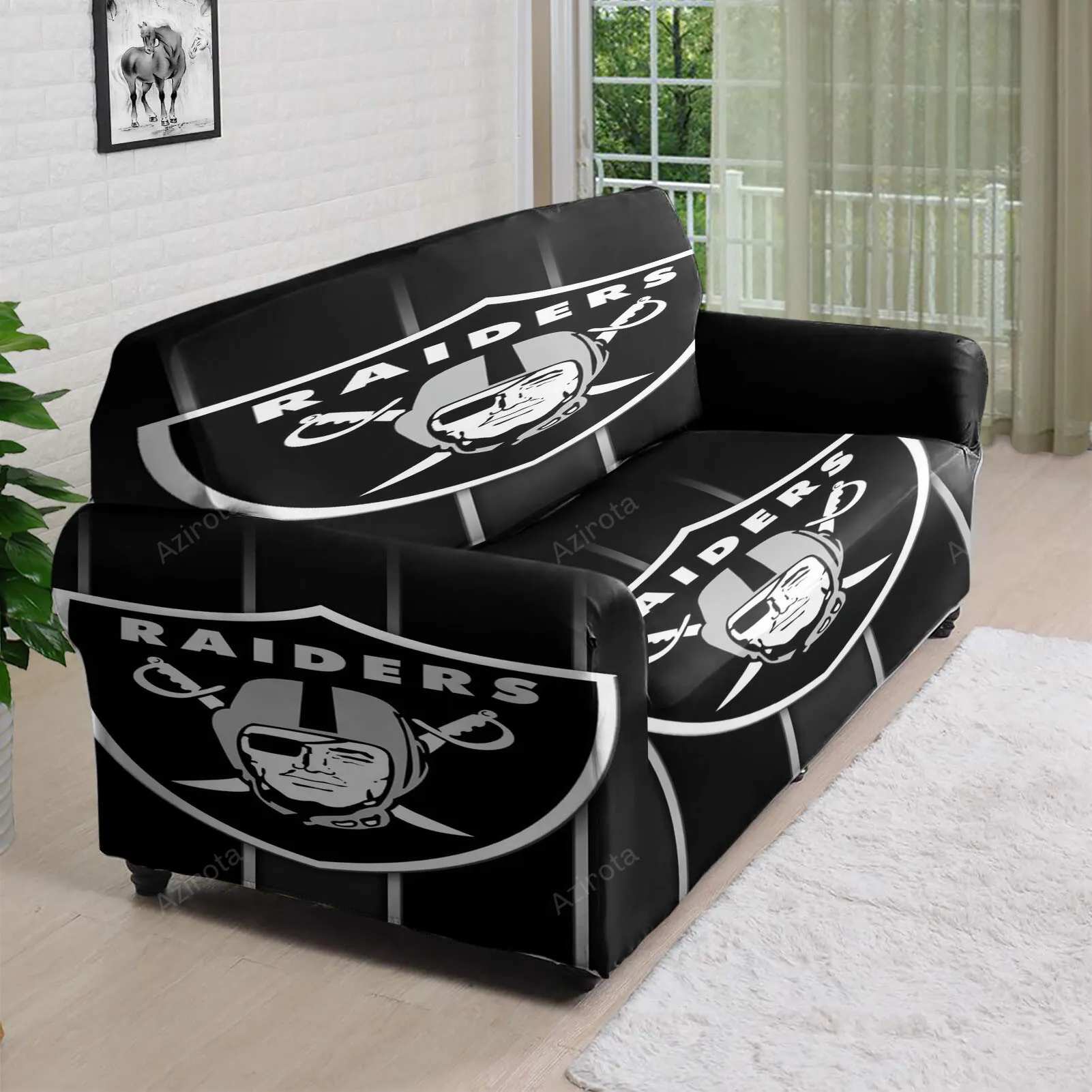 Las Vegas Raiders Logo Art12 3D Sofa Cover
