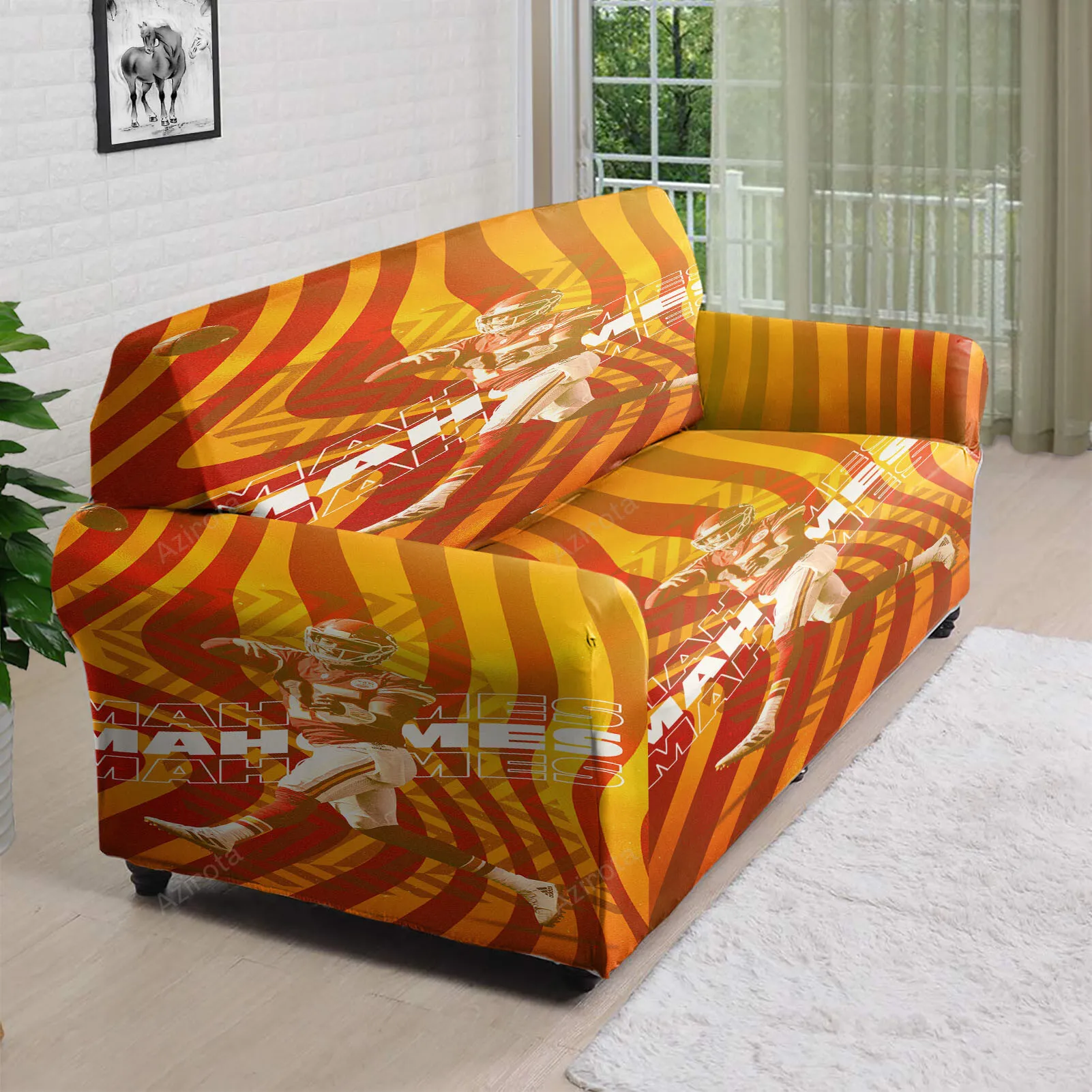 Kansas City Chiefs Patrick Mahomes 15 v3 3D Sofa Cover