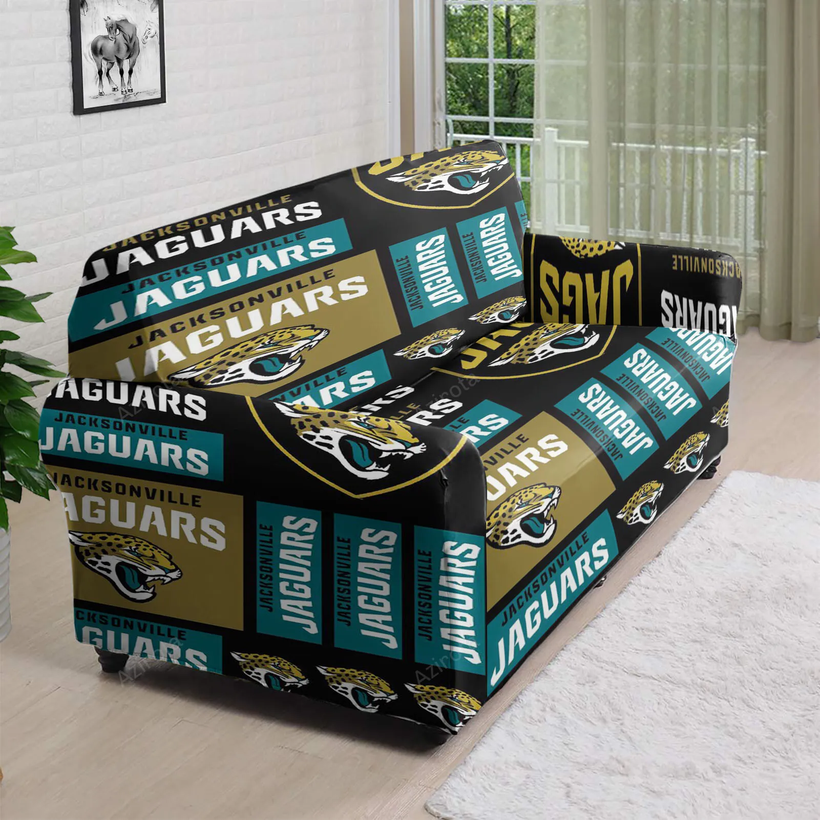 Jacksonville Jaguars Emblem v11 3D Sofa Cover