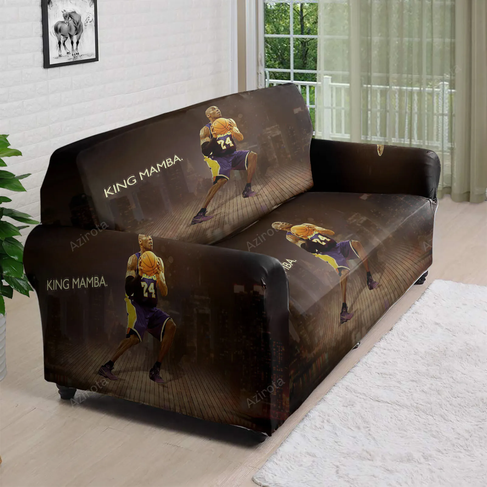 Los Angeles Lakers 24 Kobe Bryant King Mamba 3D Sofa Cover