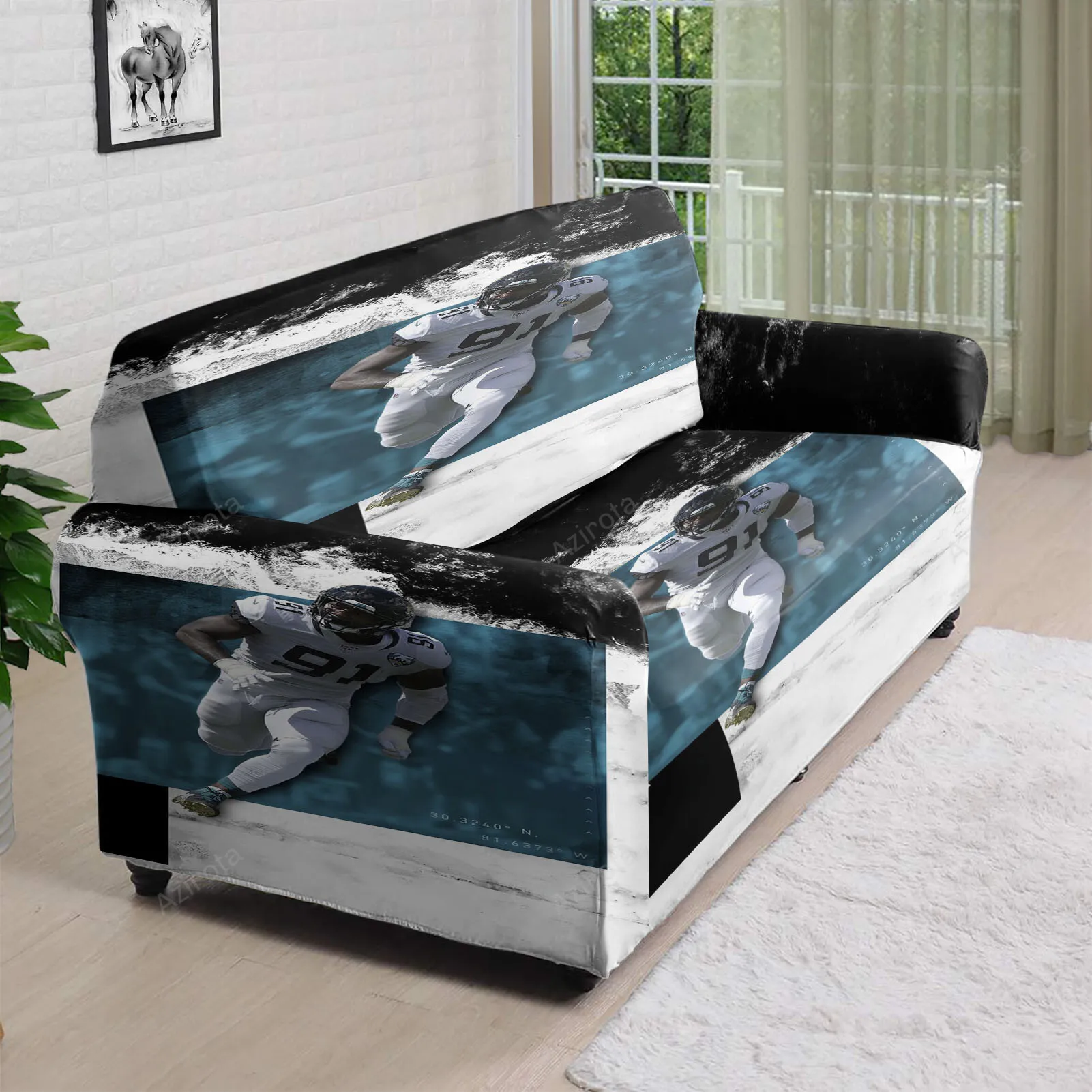 Jacksonville Jaguars Player no91 3D Sofa Cover