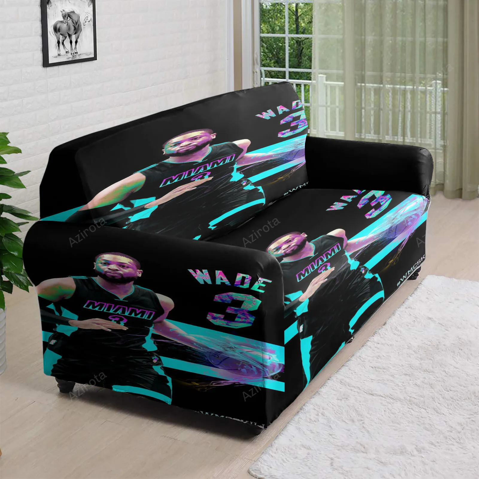 Miami Heat Dwyane Wade9 3D Sofa Cover