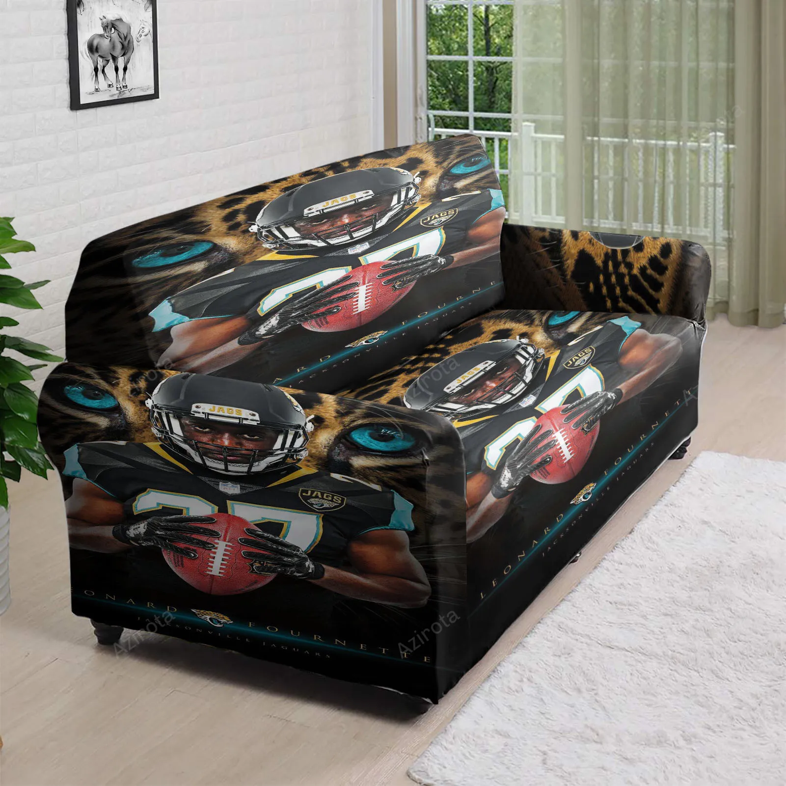 Jacksonville Jaguars Leonard Fournette 3D Sofa Cover