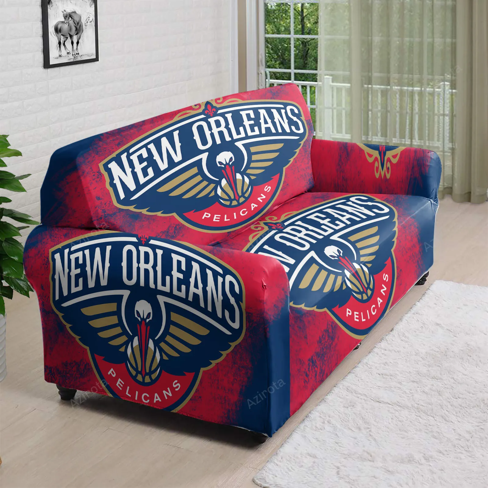 New Orleans Pelicans Emblem v3 3D Sofa Cover