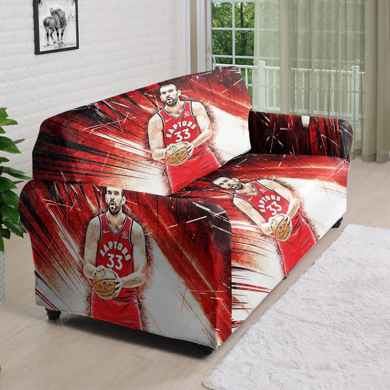 Toronto Raptors Marc Gasol1 3D Sofa Cover