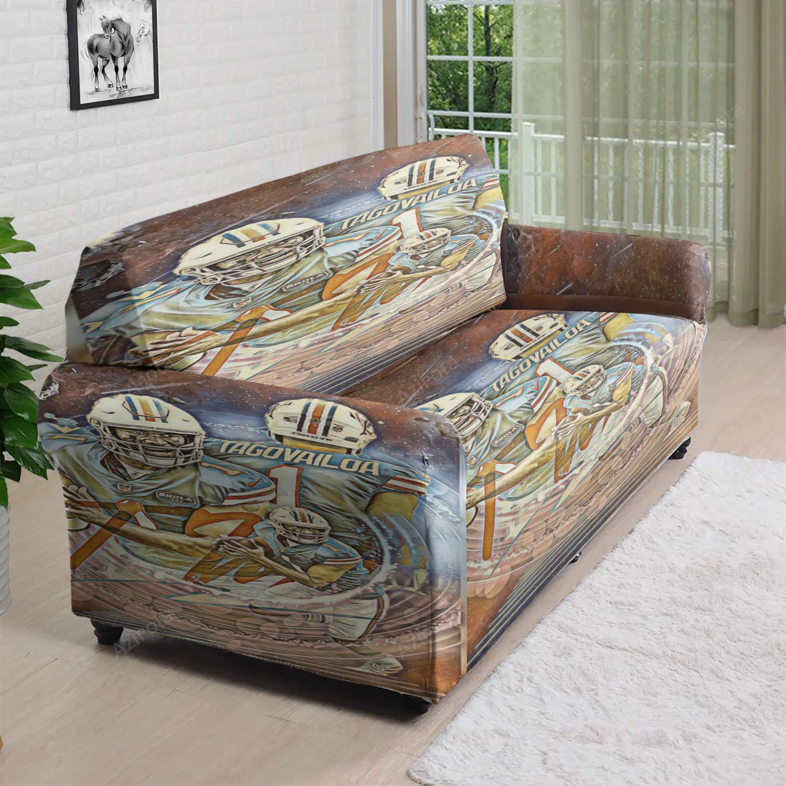 Miami Dolphins Tua Tagovailoa3 3D Sofa Cover