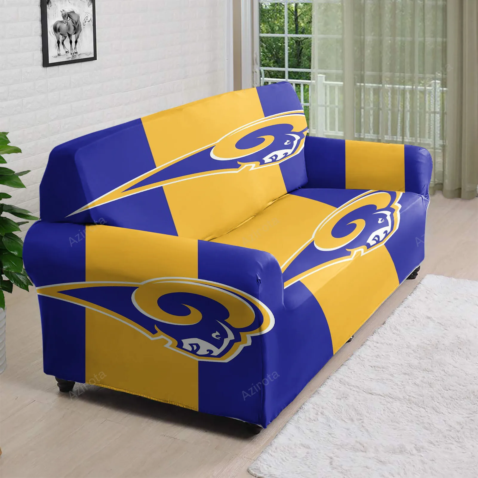 Los Angeles Rams Blue Yellow 3D Sofa Cover