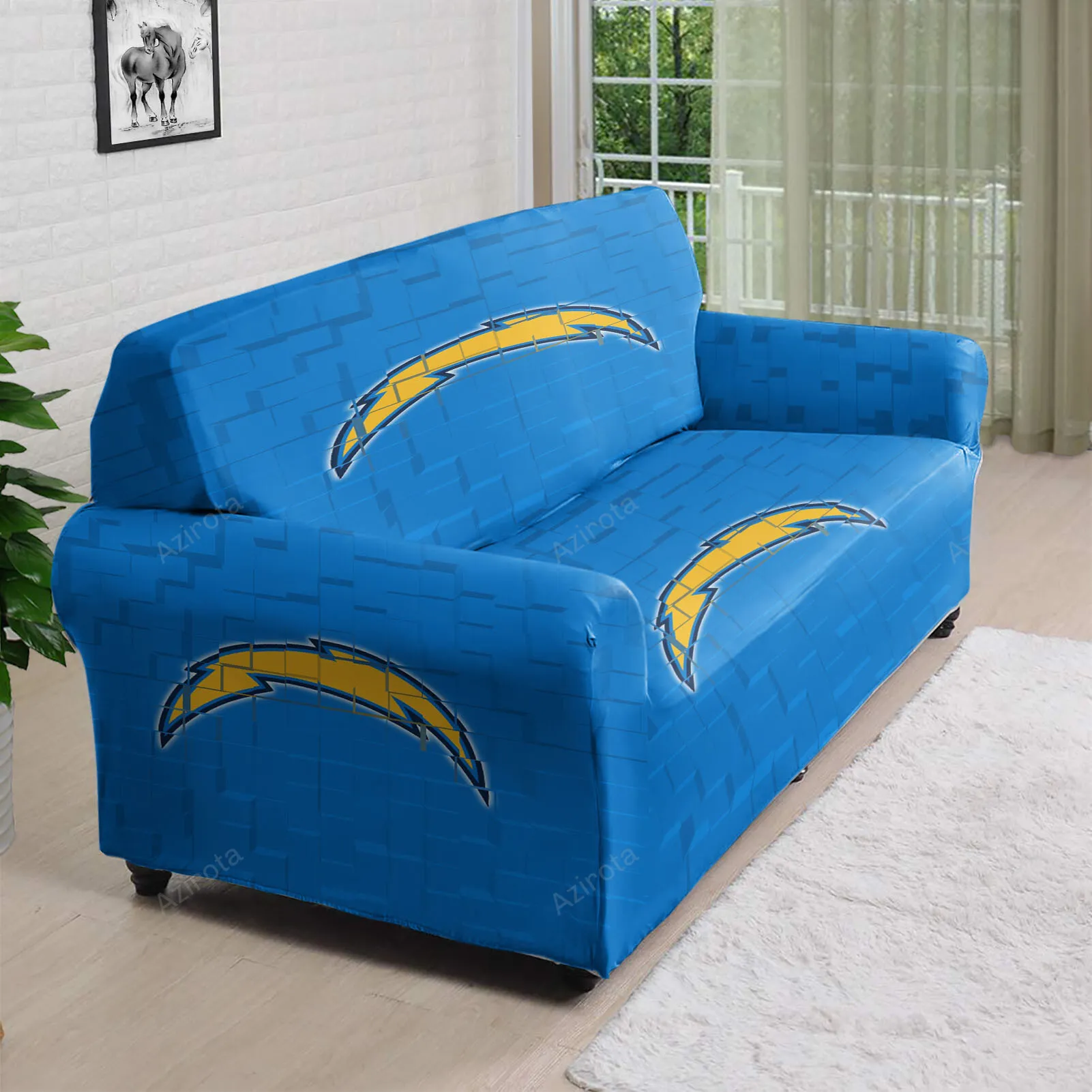Los Angeles Chargers Emblem v27 3D Sofa Cover