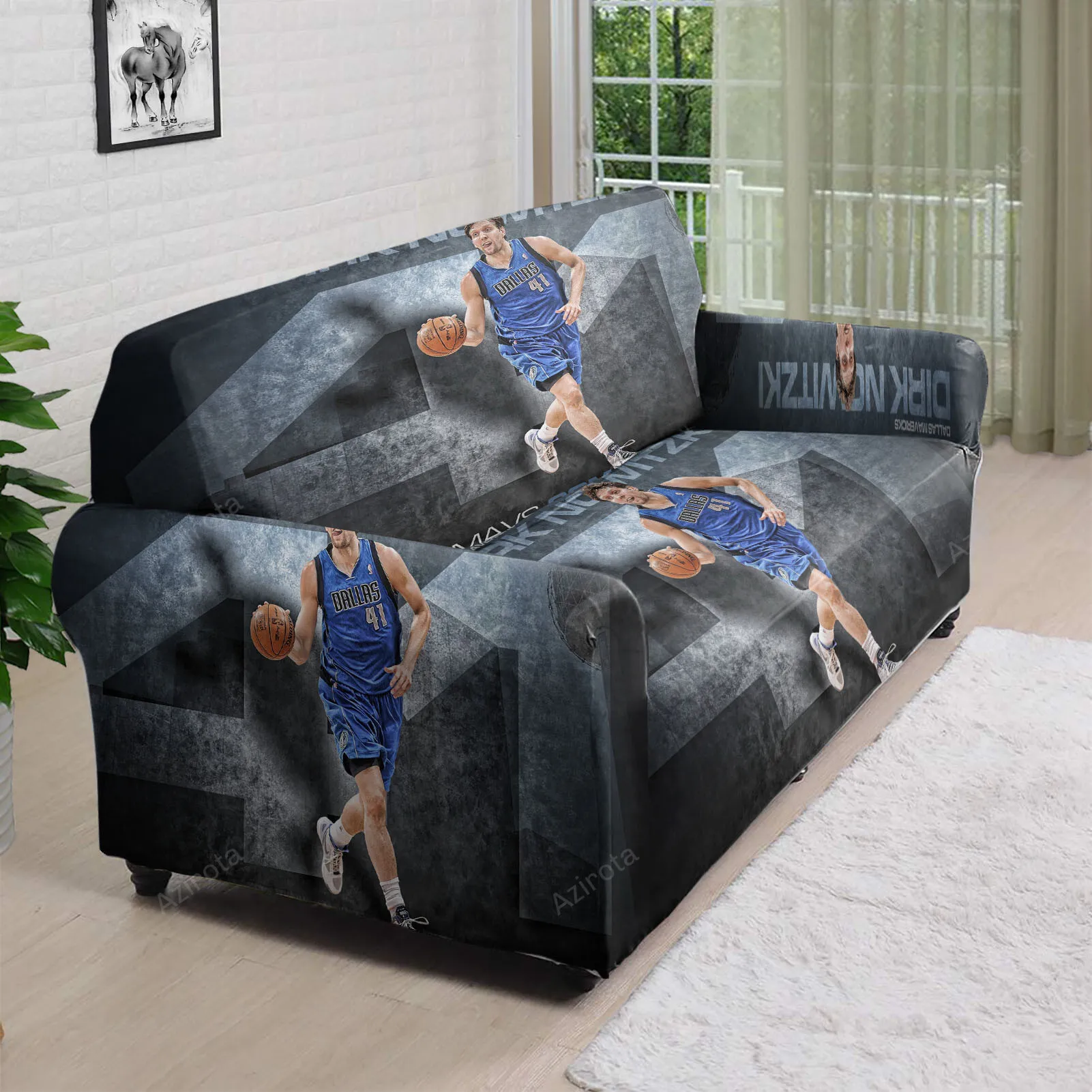 Dallas Mavericks 41 Dirk Nowitzki d10 3D Sofa Cover