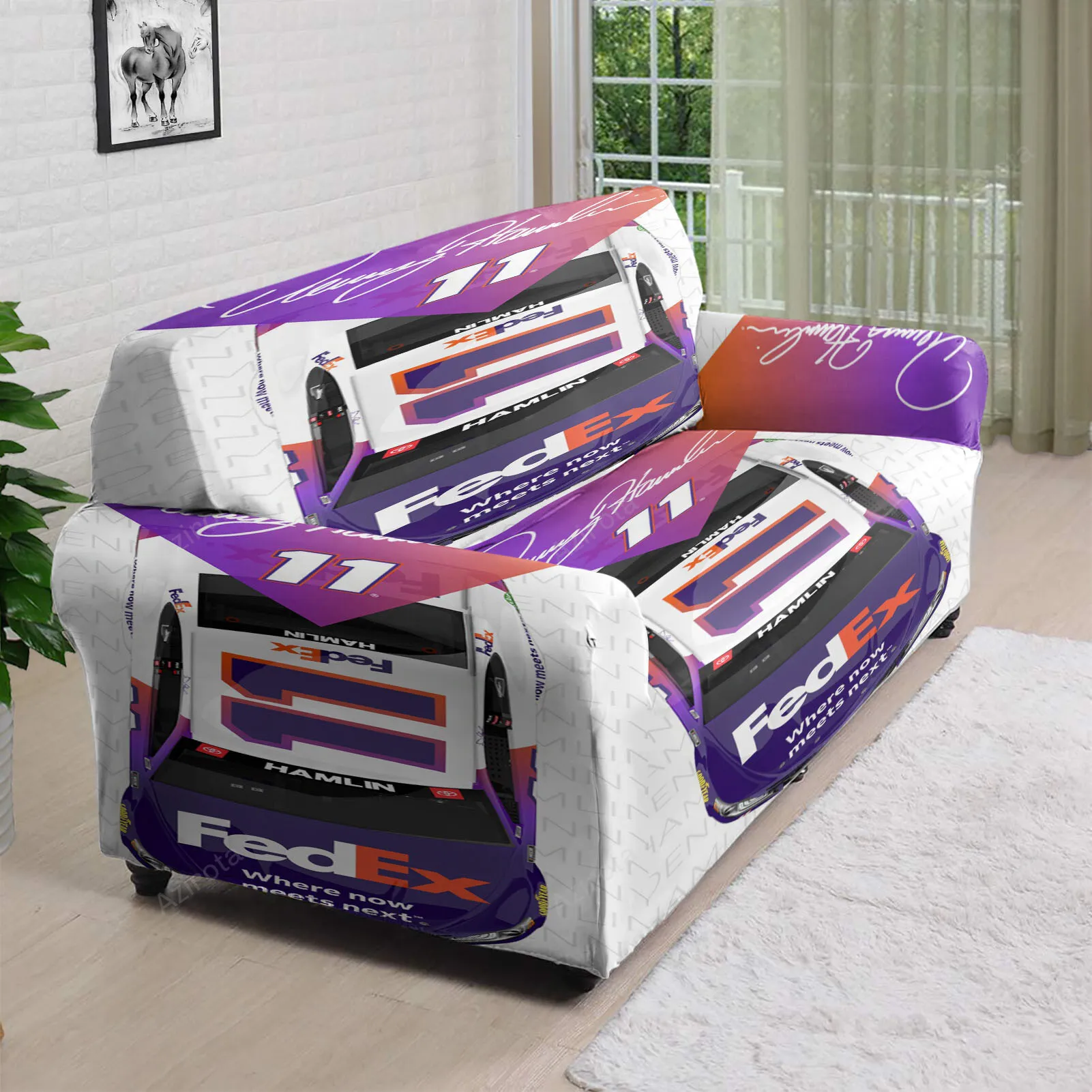 Joe Gibbs Racing Denny Hamlin2 3D Sofa Cover
