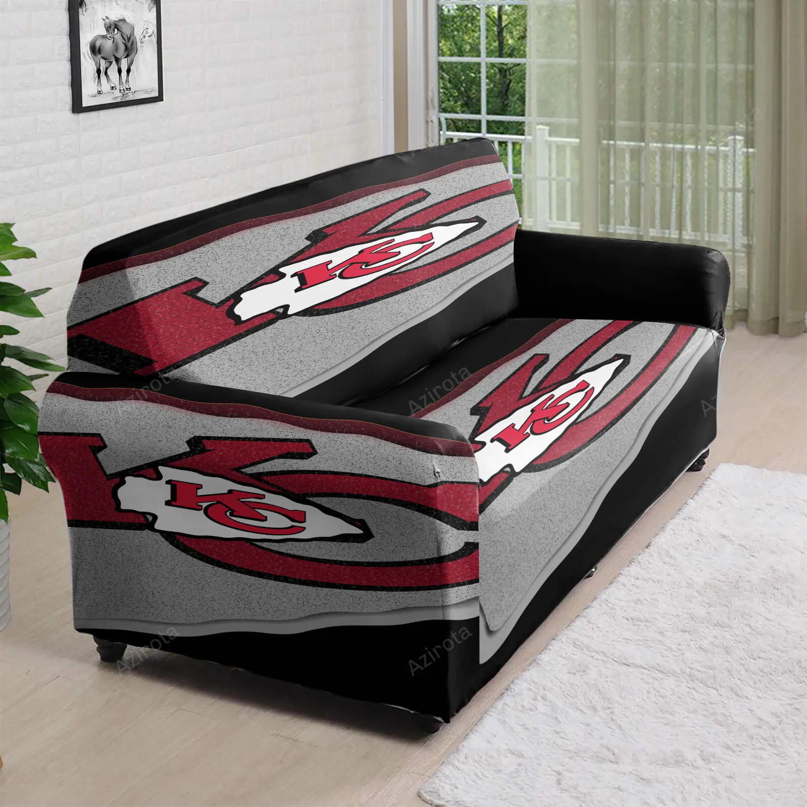 Kansas City Chiefs Emblem v2 3D Sofa Cover