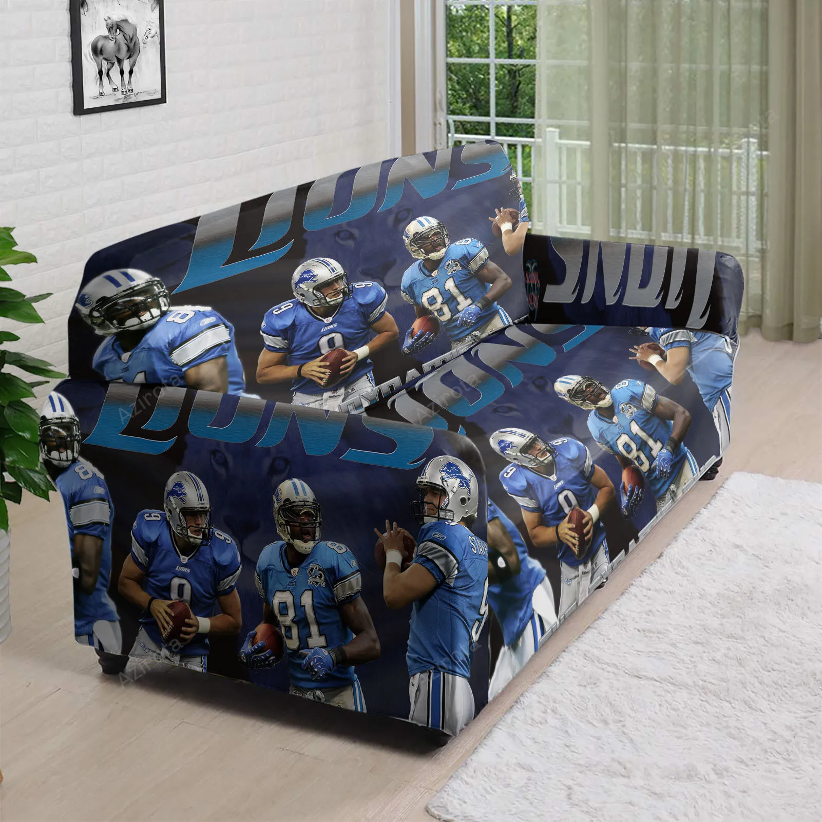 Detroit Lions Team v2 3D Sofa Cover