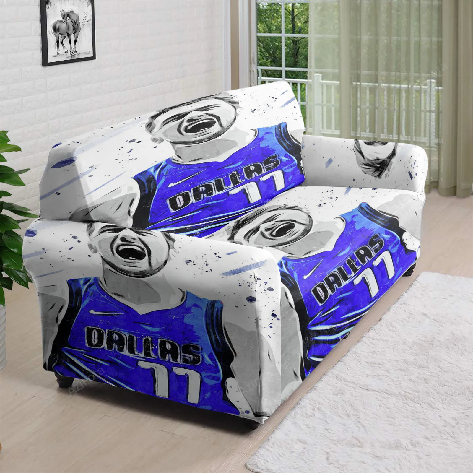 Dallas Mavericks 77 Luka Doncic l7 3D Sofa Cover