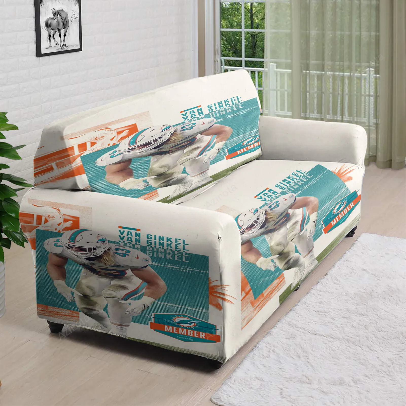 Miami Dolphins Andrew Van Ginkel1 3D Sofa Cover