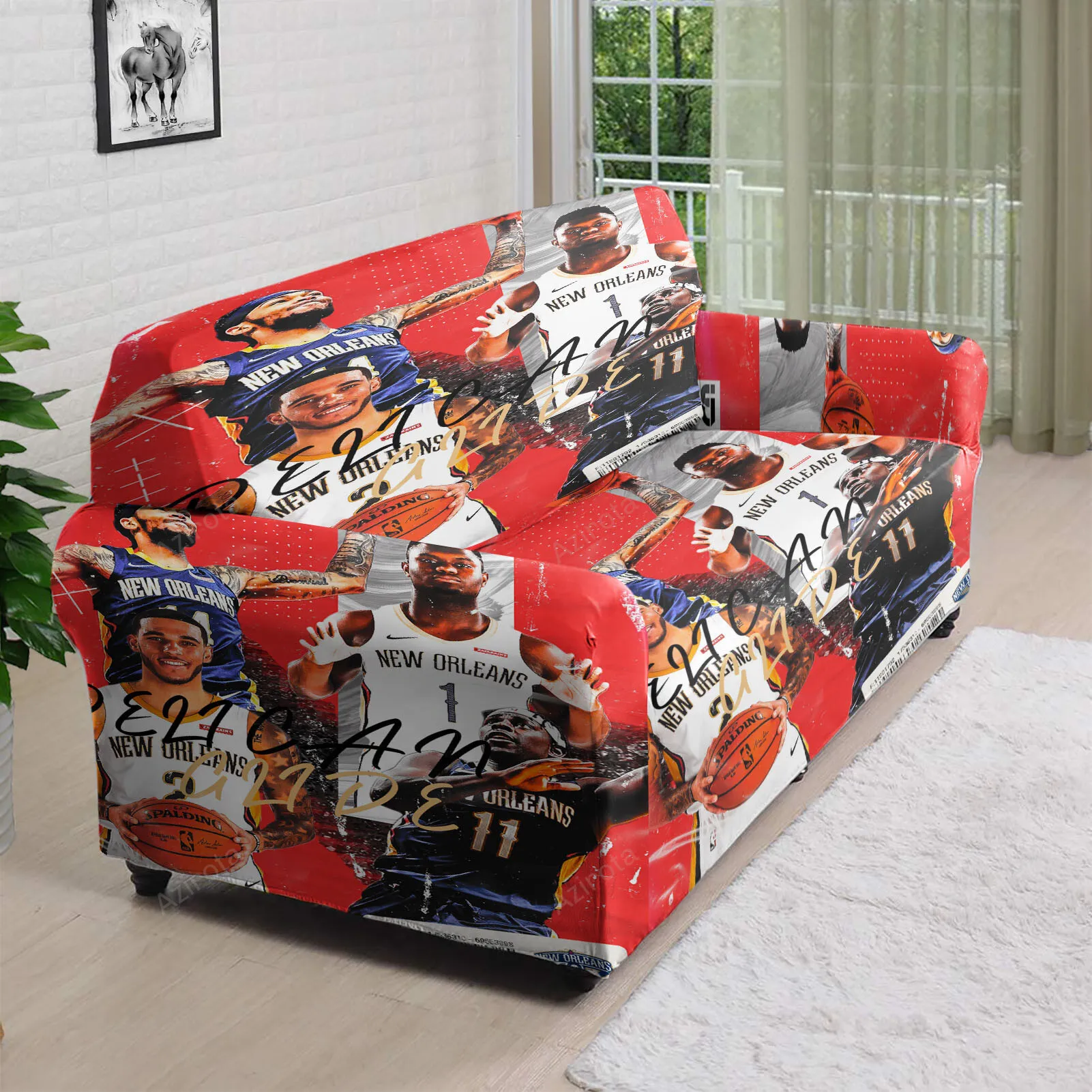 New Orleans Pelicans Players v14 3D Sofa Cover