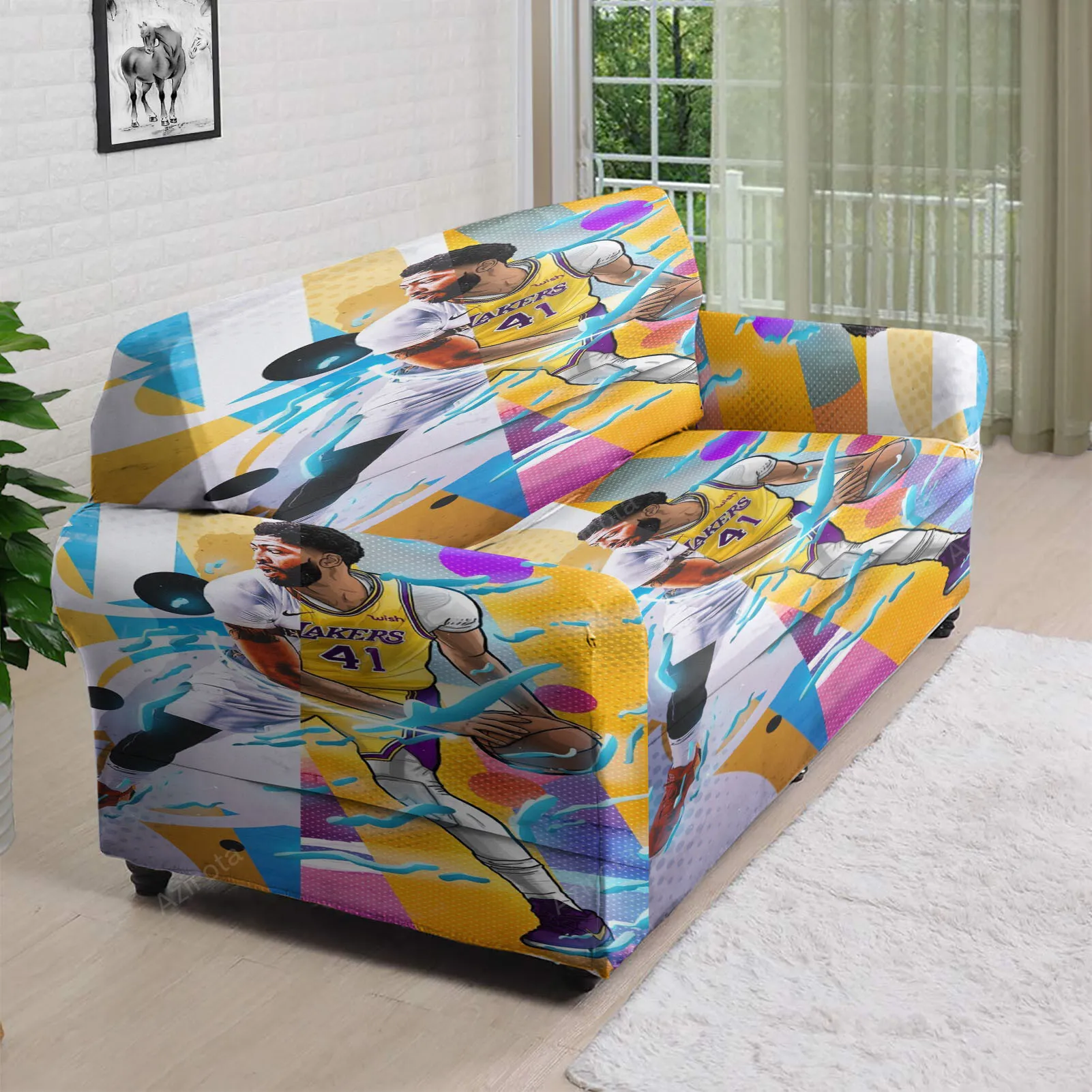Los Angeles Lakers 03 Anthony Davis a6 3D Sofa Cover