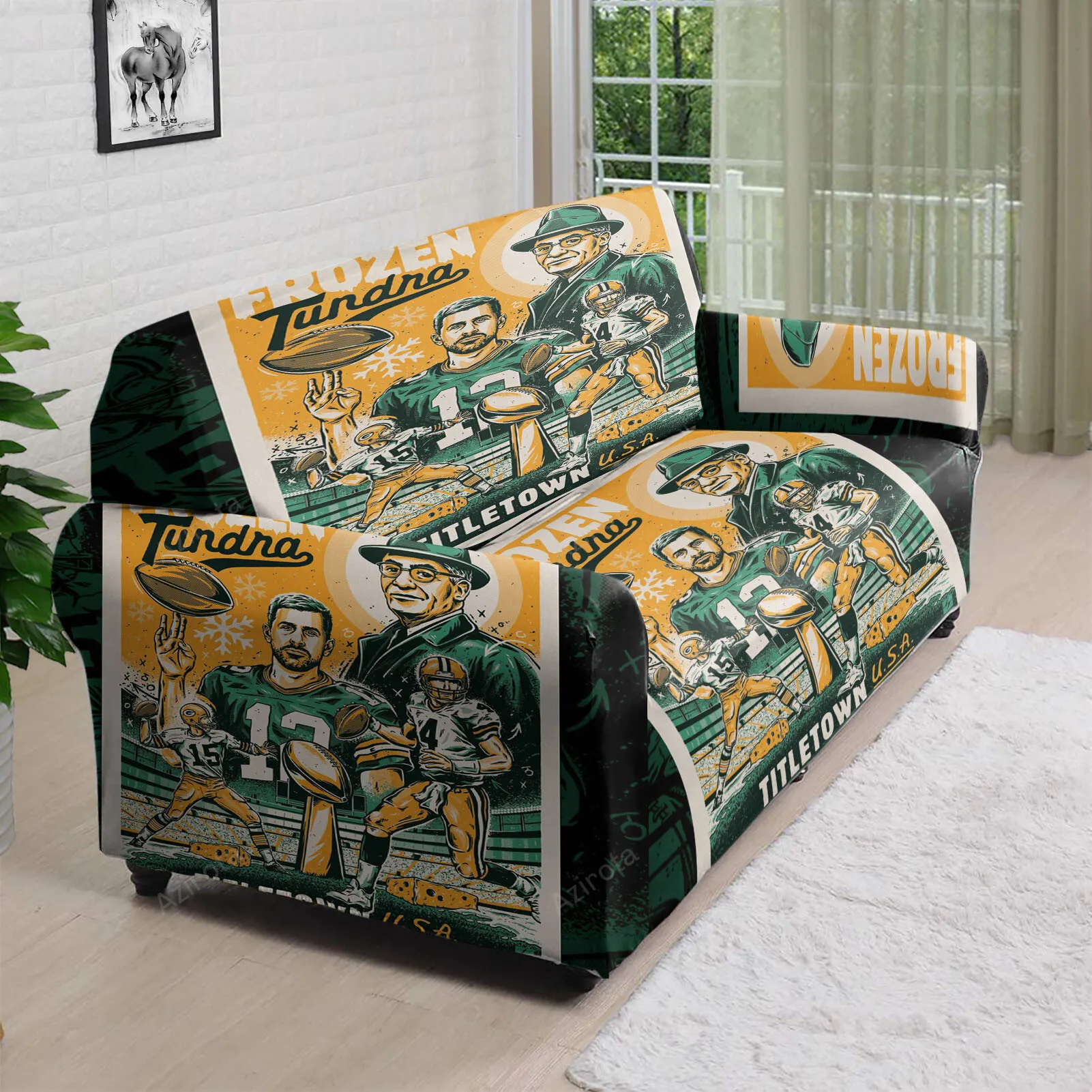 Green Bay Packers Vintage Poster 3D Sofa Cover