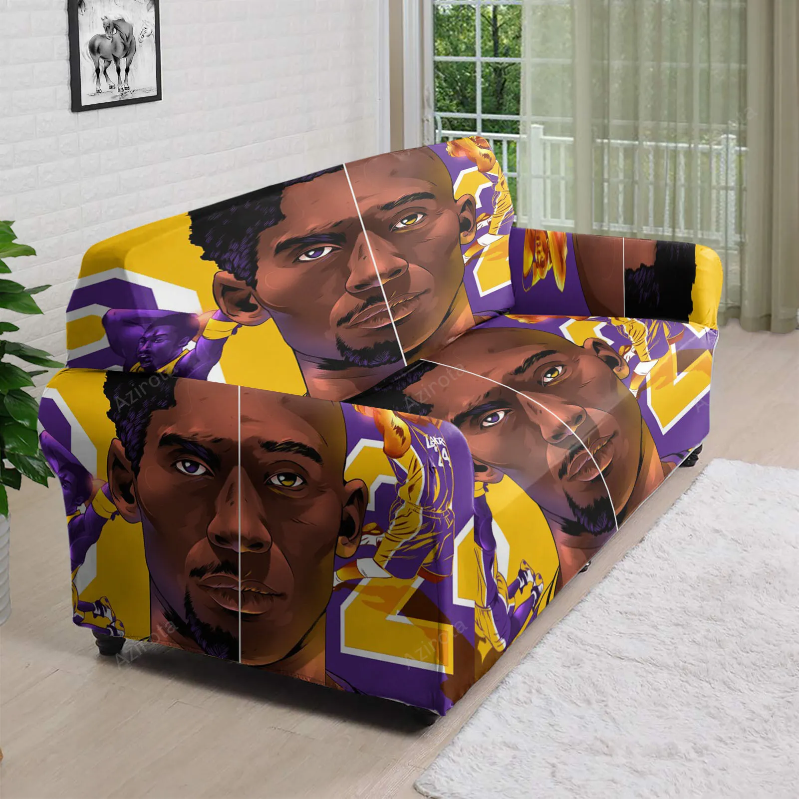 Los Angeles Lakers Byron Scott vs Kobe Bryant 3D Sofa Cover