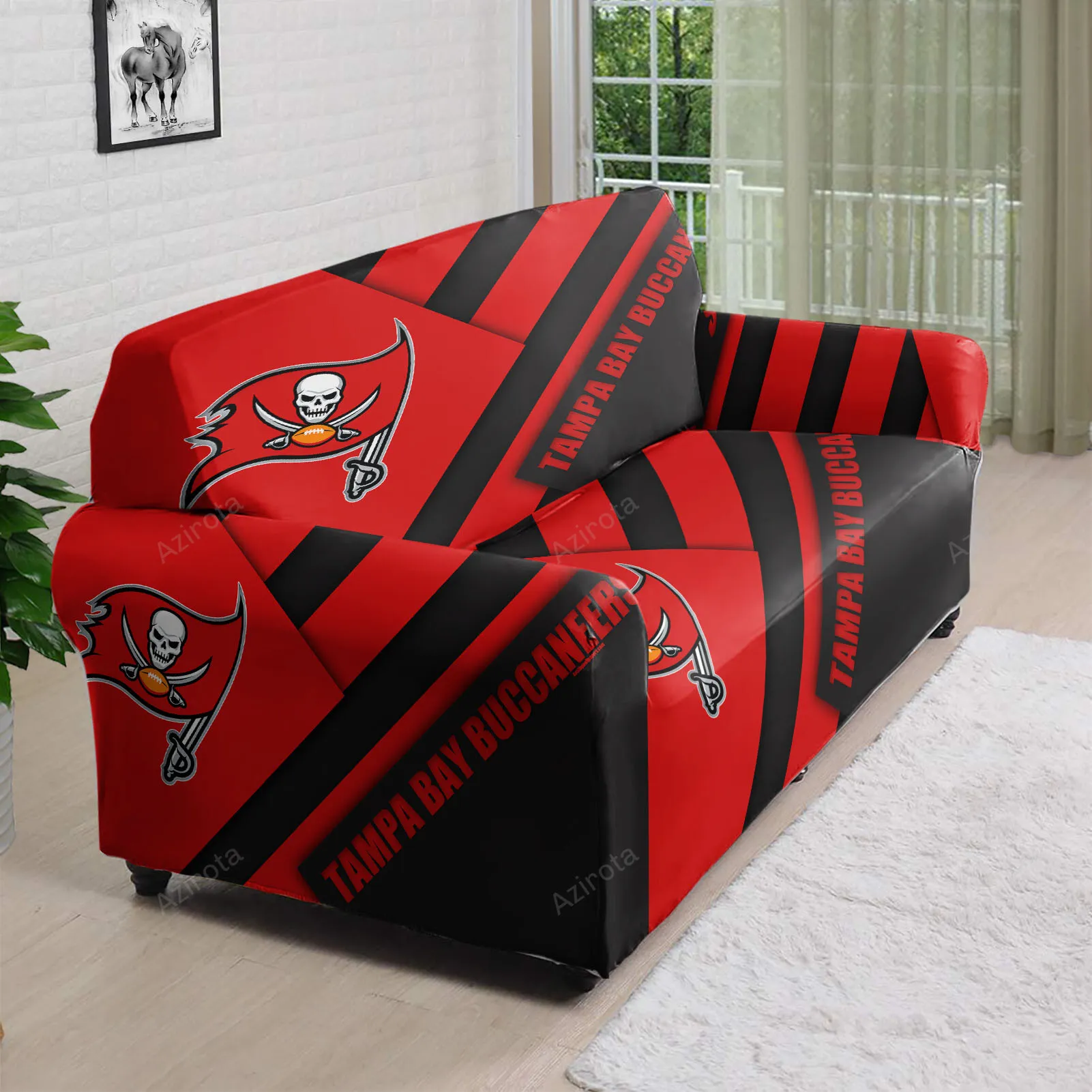 Tampa Bay Buccaneers Emblem v12 3D Sofa Cover