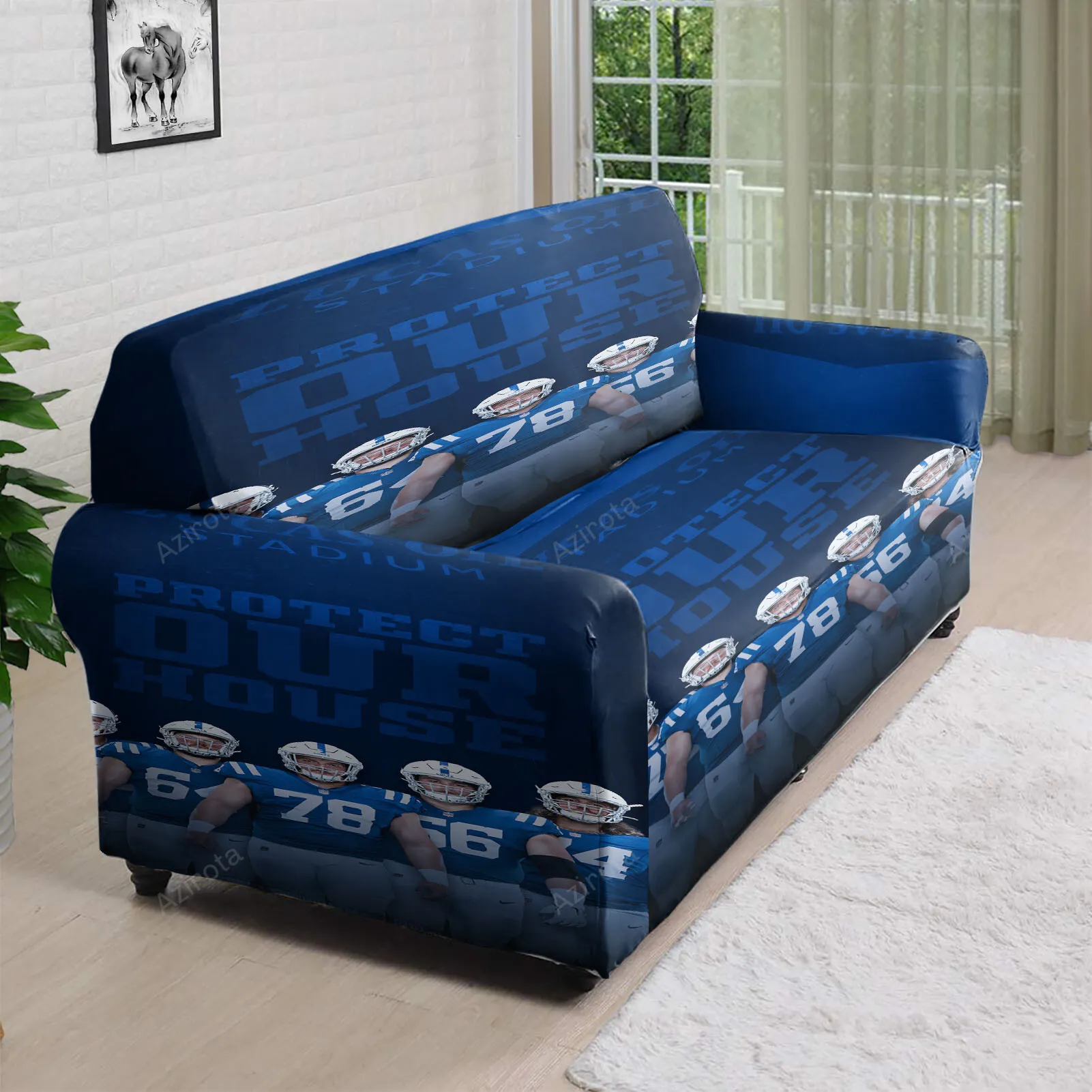 Indianapolis Colts Protect Our House 3D Sofa Cover