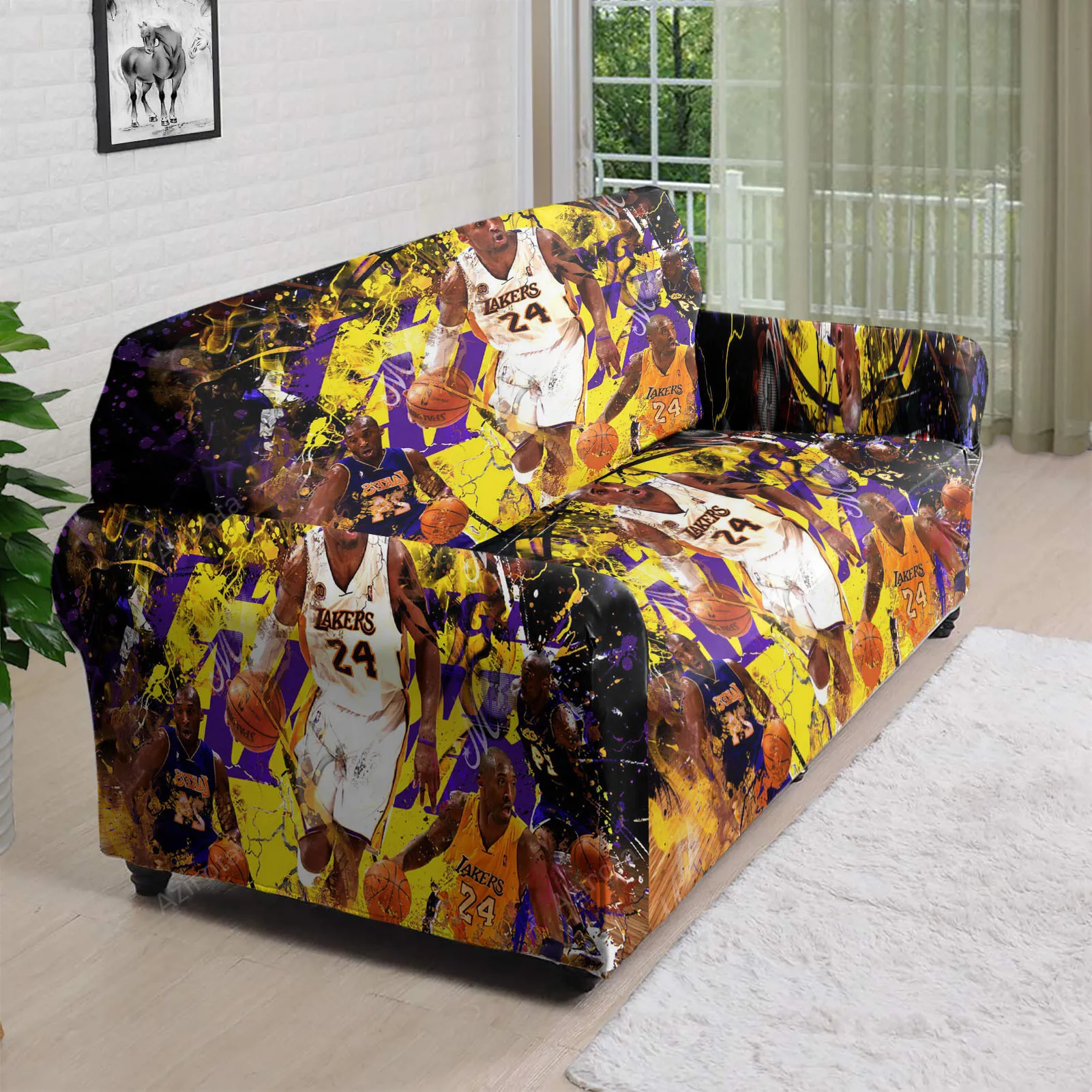 Los Angeles Lakers 24 Kobe Bryant v23 3D Sofa Cover