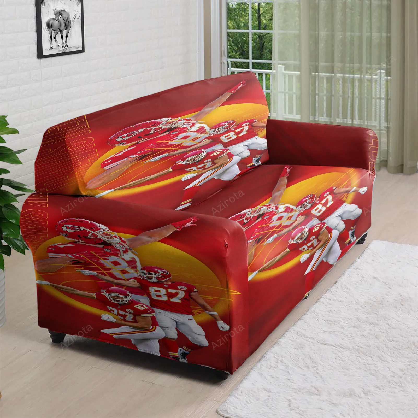 Kansas City Chiefs Travis Kelce 87 3D Sofa Cover