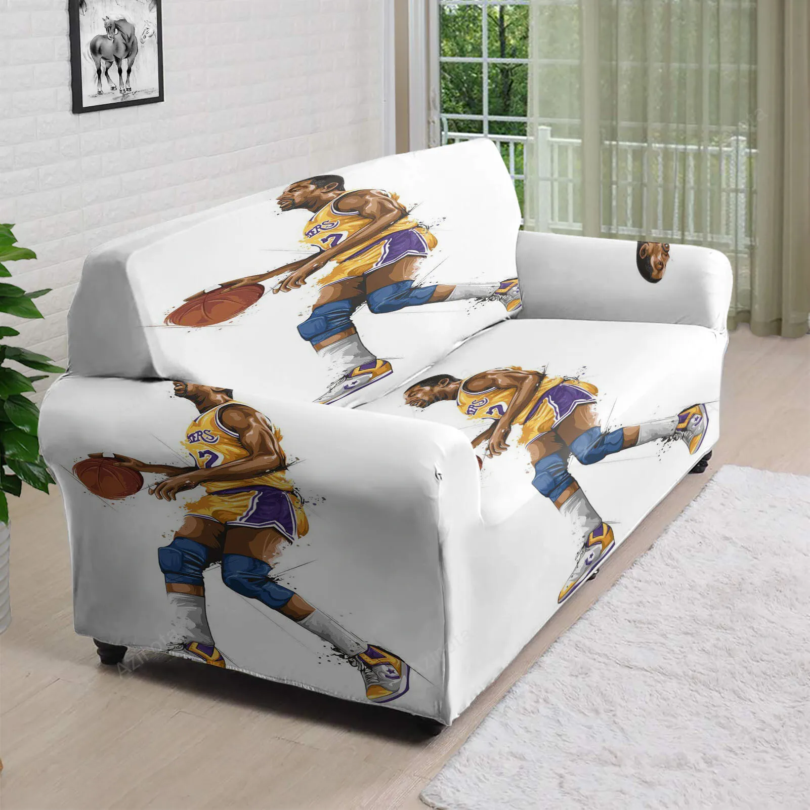 Los Angeles Lakers 32 Magic Johnson m8 3D Sofa Cover