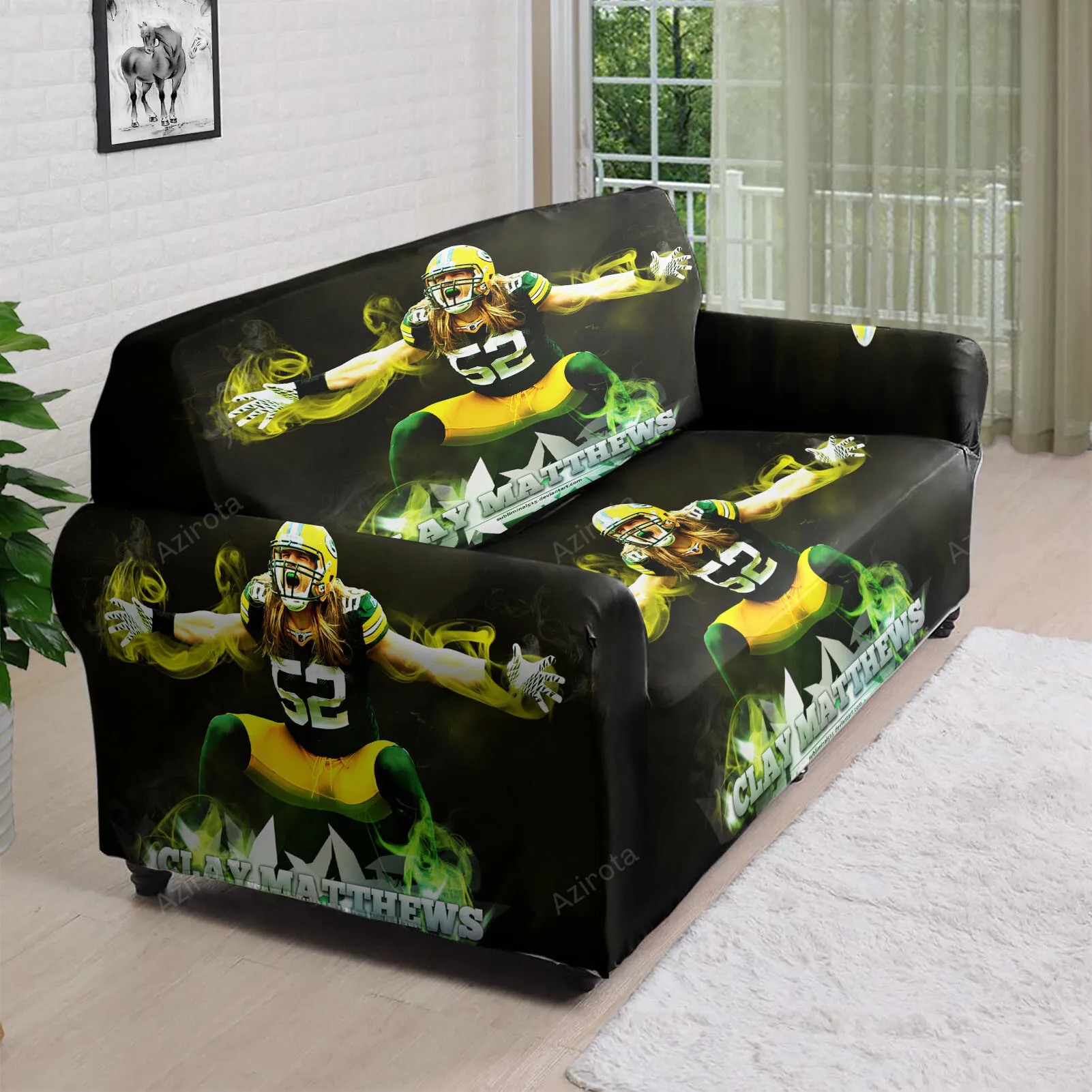 Green Bay Packers Clay Matthews no52 v2 3D Sofa Cover
